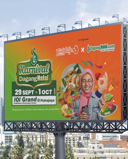 Advertisement of this food expo on the billboard
